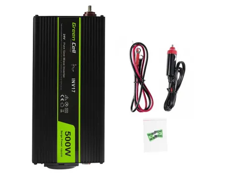 Green Cell INV17 | Voltage converter | 24V, 500W, pure sinwave Frekwencja wyjściowa50