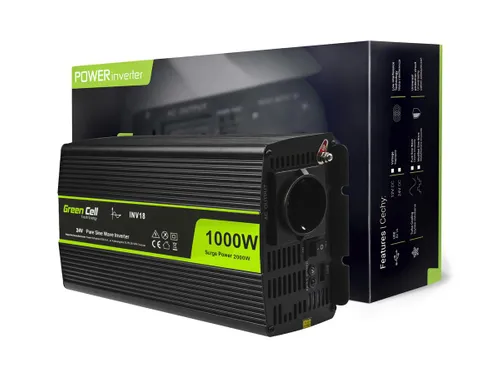 Green Cell INV18 | Převodník napětí | 24V, 1000W, čistý sinus Napięcie wejściowe24V