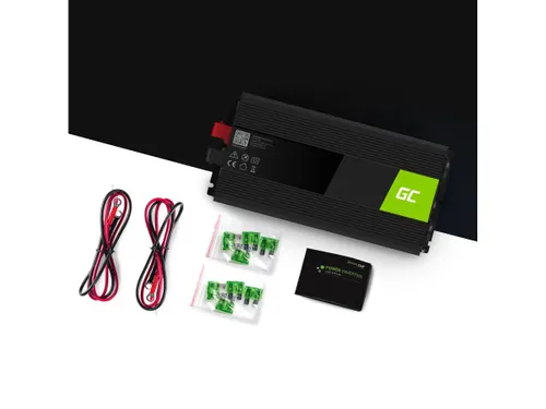 Green Cell INV22 | Car voltage converter | 12V, 1500W, pure sinwave Napięcie wyjściowe230V