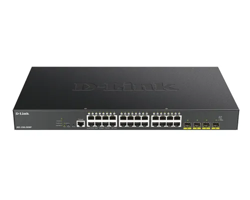 DGS-1250-28XMP | Schalter | 24x RJ45 1000Mb/s PoE, 4x SFP+, 370W Ilość portów LAN24x [10/100/1000M (RJ45)]
