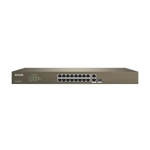 Tenda TEF1218P-16 | Switch | 16x 10/100MPBS PoE, 2x GE + 2x SFP, 1x GE SFP Uplink, 250W Ilość portów LAN16x [10/100M (RJ45)]
