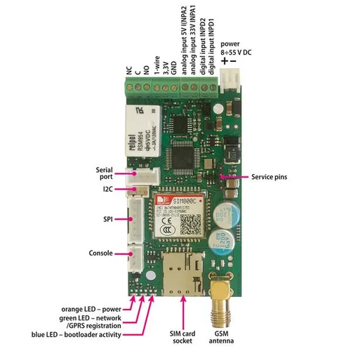 Tinycontrol GSM Controller V4 | Ovladač | 1-wire (RJ11), SPI, I2C, UART 1