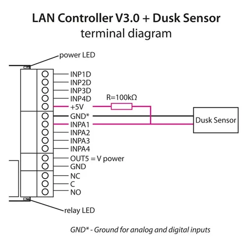 Tinycontrol senzor zmierzchu | na kabelu | pro ovladač LAN v3.0 1