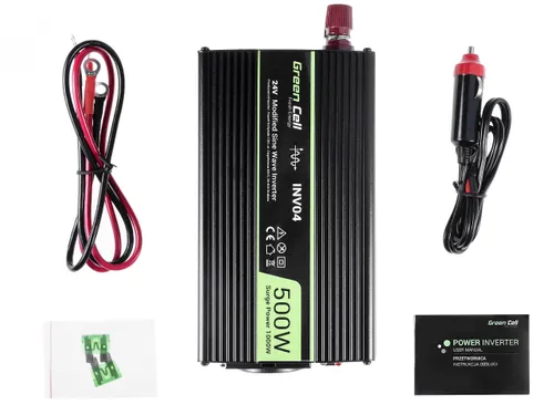 Green Cell INV04DE | Převodník napětí | automobilová 24V, 500W Moc rzeczywista500