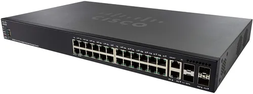 Cisco SG550X-24 | Switch | 24x Gigabit RJ45, 2x 10G Combo(RJ45/SFP+), 2x SFP+, Stakowalny Ilość portów LAN2x [10G Combo (RJ45/SFP+)]
