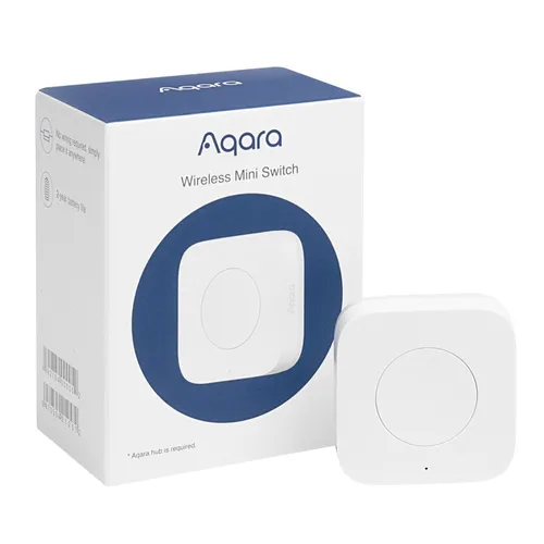 Aqara Mini interruttore wireless | Interruttore senza fili | Bianco, 1 pulsante, WXKG11LM Diody LEDStand-by, Status