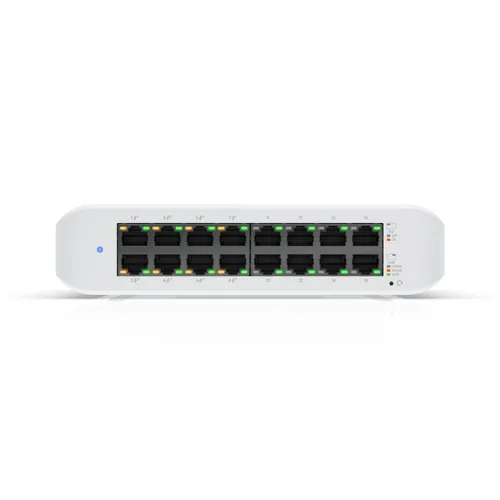 Ubiquiti USW-LITE-16-POE | Switch | UniFi Gen2, 16x RJ45 1000Mb/s, 8x PoE+, 45W Ilość portów PoE8x [802.3af/at (1G)]

