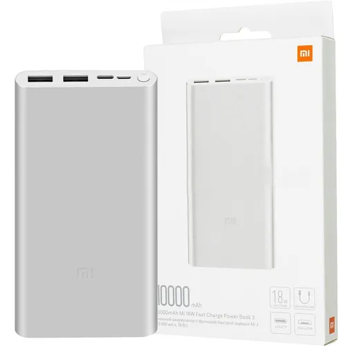Xiaomi 10000mAh Mi 18W Fast Charge Power bank | Powerbank | 10000 mAh, grigio, PLM13ZM Diody LEDStatus