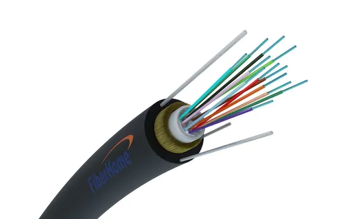 Fiberhome 12F | Cable de fibra óptica | 1.5kN FRP, 12J, Monomodo, G.652D, 5.2mm, aéreo, 4km