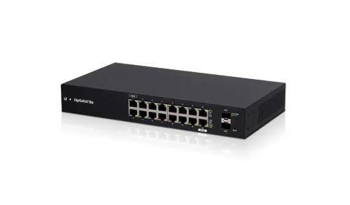 Ubiquiti ES-18X | Switch | EdgeMAX EdgeSwitch, 16x RJ45 1000Mb/s, 2x SFP, 1x PoE Ilość portów LAN16x [10/100/1000M (RJ45)]
