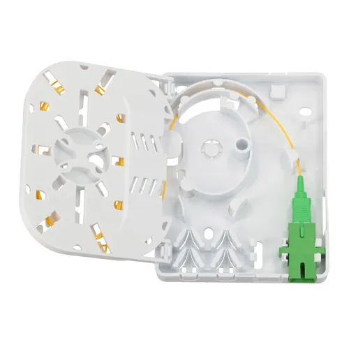 Extralink Olivia | Fiber optic termination box | 2 core, with pigtail and SC/APC adapter Materiał obudowyKopolimer akrylonitrylo-butadieno-styrenowy (ABS)