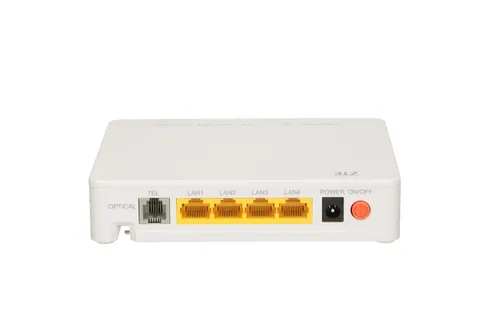 ZTE F420 EPON | ONT | 1x EPON, 1x RJ45 1000Mb/s, 3x RJ45 100Mb/s, 1x RJ11 Ilość portów LAN3x [10/100M (RJ45)]
