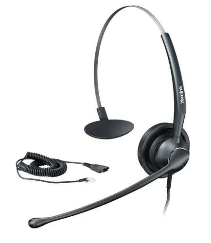 Yealink YHS33 | Jednouszna słuchawka nagłowna | 1x RJ9, kabel 1m Budowa słuchawekSupra fonetyczny