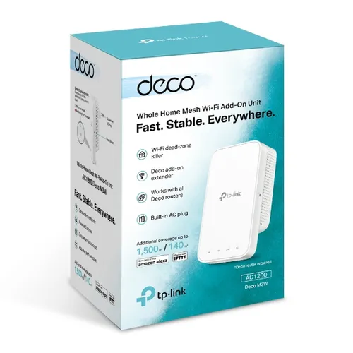 TP-Link Deco M3W | Moduł rozszerzający Mesh | AC1200 Dual Band Diody LEDStatus