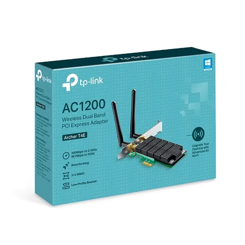 TP-Link Archer T4E | Karta sieciowa WiFi | PCI Express, AC1200, Dual Band CertyfikatyCE, FCC