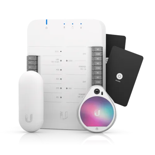 Ubiquiti UA-SK | Zestaw startowy | UniFi Access Starter Kit, 1x UA-HUB + 1x UA-PRO + 1x UA-LITE + 1x UA-CARD CertyfikatyCE, FCC, IC