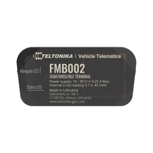 Teltonika FMB002 | Lokalizator GPS | Złącze OBDII, GNSS, GSM, Bluetooth 4.0 CertyfikatyCE/RED, E-Mark, EAC, RoHS, REACH, Anatel, SDPPI POSTEL