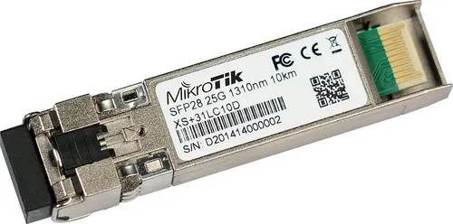 MikroTik XS+31LC10D | SFP/SFP+/SFP28 Module | 1/10/25Gb/s, SM, 10km, 1310nm Dystans transmisji4-20km