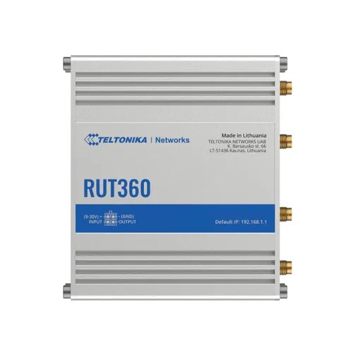 Teltonika RUT360 | Průmyslový router LTE | Cat.6, 1x LAN, 1x WAN 100Mb/s WiFi 2,4GHz, RUT360 000000 Filtrowanie URLTak