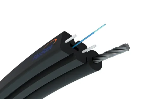 Cable de fibra óptica plano aéreo 1F | S-NOTKSP, monomodo, 1J, G.657A1, 0,6kN, 5,2mm | Fiberhome
