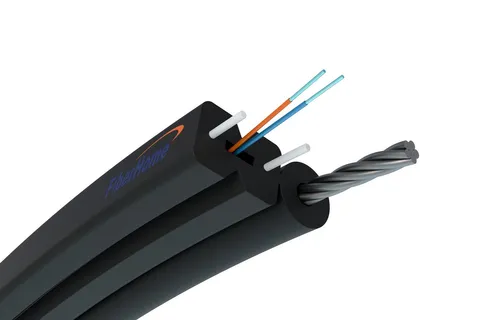 Aerial flat fiber optic cable 2F | S-NOTKSP, single mode, 2J, G.657A1, 0,6kN, 5,2mm | Fiberhome Kabel do montażuNapowietrznego