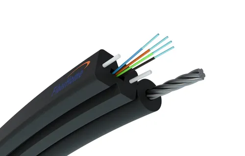 Aerial flat fiber optic cable 4F | S-NOTKSP, single mode, 4J, G.657A1, 0,6kN, 5,2mm | Fiberhome Kabel do montażuNapowietrznego
