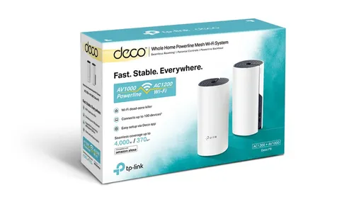 TP-Link Deco P9 2-Pack | Roteador Wi-Fi | AC1200 + AV1000, Dual Band, Mesh, RJ45 1000Mb/s Częstotliwość Wi-FiDual-band (2.4 GHz/5 GHz)