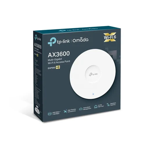 TP-Link EAP660 HD | Zugangspunkt | MU-MIMO, AX3600, Dual Band, 1x RJ45 2.5Gb/s Standardy sieci bezprzewodowejIEEE 802.11ac