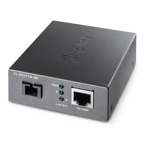 TP-Link TL-FC111A-20 | Media Konvertor | 1x SC/UPC, 1x RJ45 100Mb/s, 1550 nm TX, 1310 nm RX, WDM Dystans transmisji4-20km