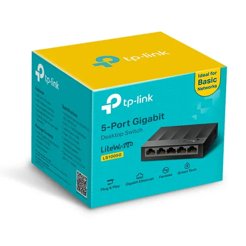 TP-Link LS1005G Anahtari, 5x RJ45 1000Mb/s Standard sieci LANGigabit Ethernet 10/100/1000 Mb/s