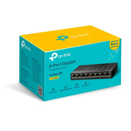 TP-Link LS1008G | Switch | 8x RJ45 1000Mb/s Standard sieci LANGigabit Ethernet 10/100/1000 Mb/s