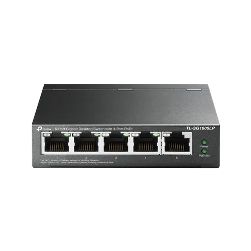 TP-Link TL-SG1005LP Anahtari, 5x RJ45 1000Mb/s, 4x PoE, Masaüstü Ilość portów LAN5x [10/100/1000M (RJ45)]
