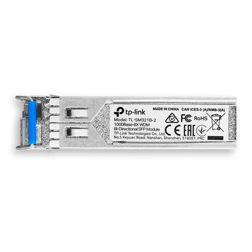 TP-Link TL-SM321B-2 | Moduł SFP | 1,25Gb/s, LC/UPC, 2km, 1310/1550nm, Jednomodowy Moduł SFP - prędkość portu1,25 Gbps