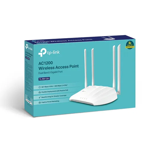 TP-Link TL-WA1201 | Punkt dostępowy | AC1200, Dual Band, 1x RJ45 1000Mb/s, Passive PoE Aktualizacje oprogramowania urządzeniaTak