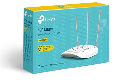 TP-Link TL-WA901N | Punkt dostępowy | N450, 1x RJ45 100Mb/s, Passive PoE Standardy sieci bezprzewodowejIEEE 802.11n