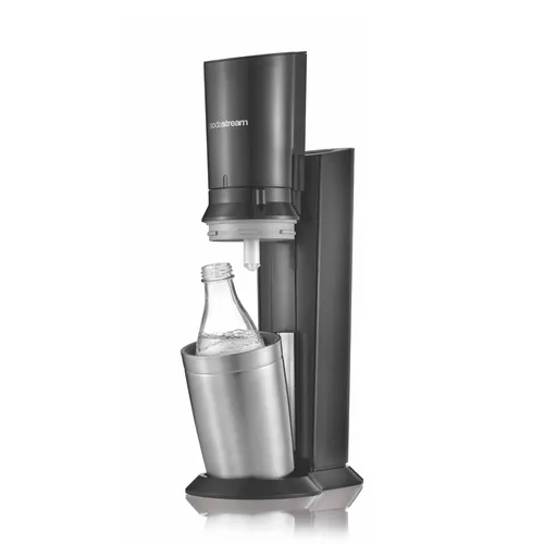 SODASTREAM SODA MAKER CRYSTAL 2.0 BLACK INCL. 2 GLASBOTTLES Kolor produktuAluminium, Czarny