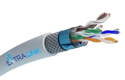 Extralink CAT6A SFTP (S/FTP) LSZH Interní | Síťový kabel s krouceným párem | 305M Długość305m