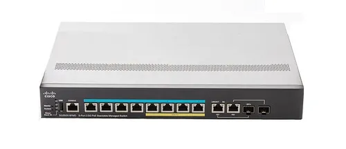 Cisco SG350X-8PMD-K9-EU | Switch | 8x RJ45 2.5Gb/s, 4x PoE+, 2x RJ45/SFP+ Combo, 240W Ilość portów LAN8x [100/1000/2500M (RJ45)]