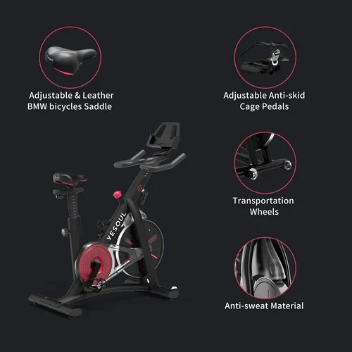 Yesoul Spin Bike S3 Czarny | Rower treningowy | Szerokość produktu508