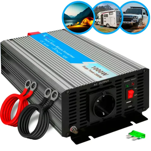 Extralink OPIP-1000W | Auto Spannungswandler | 12V - 230W, 1000W, reiner Sinus Napięcie wejściowe12V