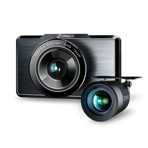 360 G500H Premium | Cámara de tablero | Conjunto de cámara frontal + trasera, 1440p, GPS, tarjeta microSD de 32 GB incluida 1