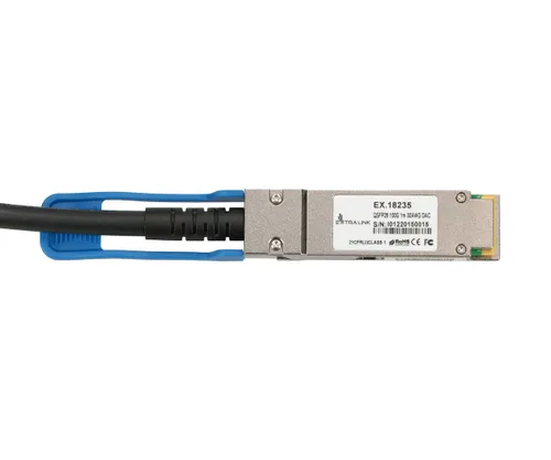 Extralink QSFP28 DAC | Kabel QSFP28 | DAC, 100G, 1m, 30AWG Passive Certyfikat środowiskowy (zrównoważonego rozwoju)CE, RoHS