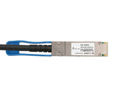 Extralink QSFP28 DAC | Cavo QSFP28 | DAC, 100G, 3m, 30AWG Passive Złącze wyjścioweBrak - DAC