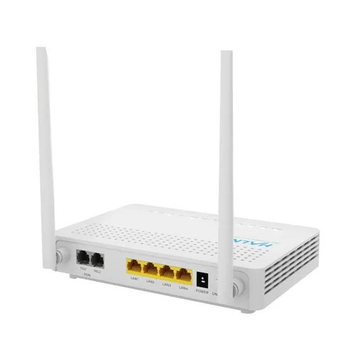 HALNY 4GMV2 GPON B+ SC/APC, 4X 10/100/1000BASE-TX + 2X POTS, VOIP + WI-FI AC WAVE2 2X2 DUAL BAND Maksymalna prędkość transmisji bezprzewodowej1200 Mb/s