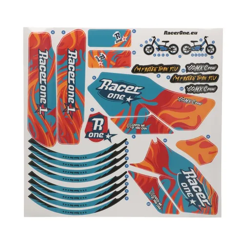 RacerOne Fiamme Blu | Adesivi per RacerOne R1 GO | Tema Fiamme Blu 0