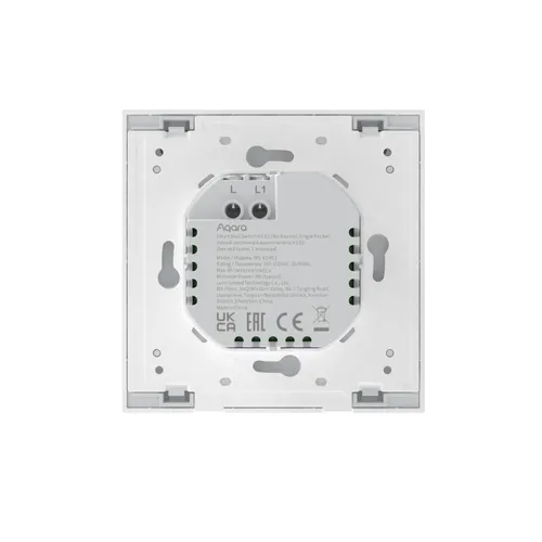 Aqara Wall Single Switch H1 | Przełącznik | bez Neutral, Zigbee 3.0, EU, WS-EUK01 Głębokość produktu37,5