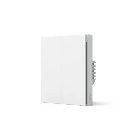 Aqara Wall Double Switch H1 | Przełącznik | bez Neutral, Zigbee 3.0, EU, WS-EUK02 Diody LEDStand-by, Status
