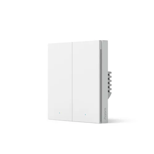 Aqara Wall Double Switch H1 | Schaltmodul | mit Neutralleiter, Zigbee 3.0, EU, WS-EUK04 Diody LEDStand-by, Status