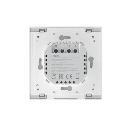 Aqara Wall Double Switch H1 | Przełącznik | z Neutral, Zigbee 3.0, EU, WS-EUK04 Głębokość produktu37,5