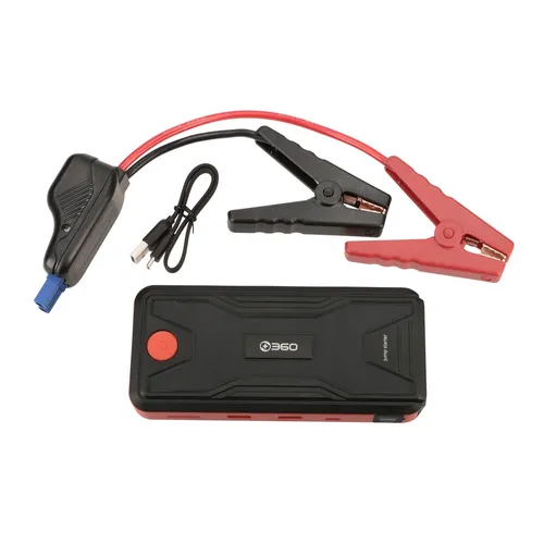 360 D6H Jump Starter Kit | Arrancador de batería de coche | Banco de energía portátil, Powerbank, 10000 mAh, 2x USB, linterna LED Pojemność akumulatora10000 mAh
